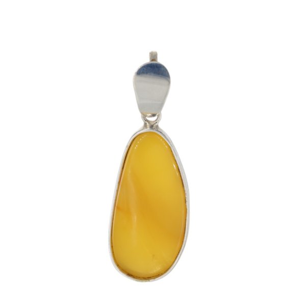 Mleczny Bursztyn i srebro - zawieszka