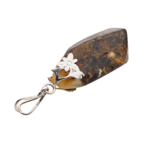Bursztyn i srebro - zawieszka