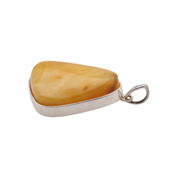 Mleczny Bursztyn i srebro - zawieszka