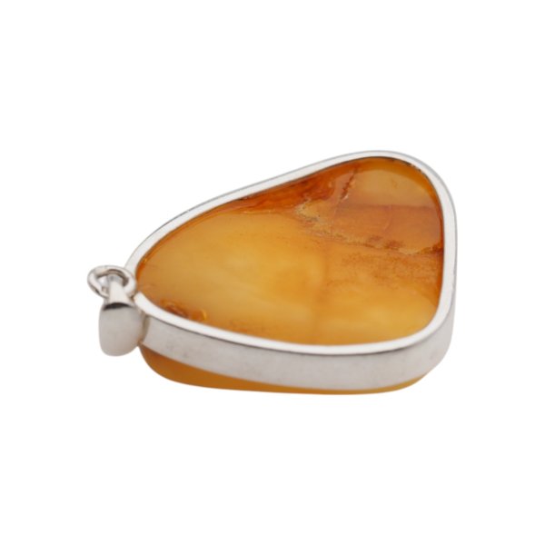 Mleczny Bursztyn i srebro - zawieszka