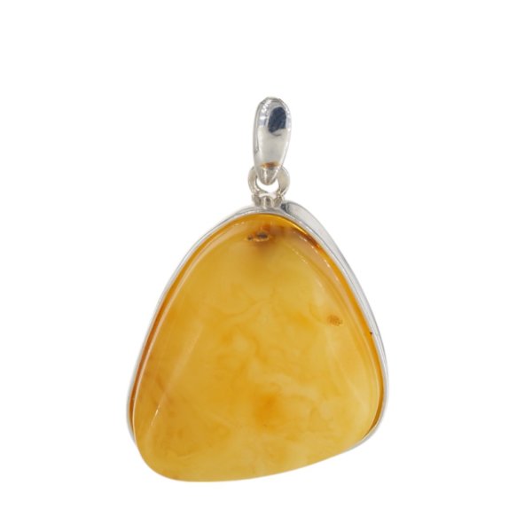 Mleczny Bursztyn i srebro - zawieszka