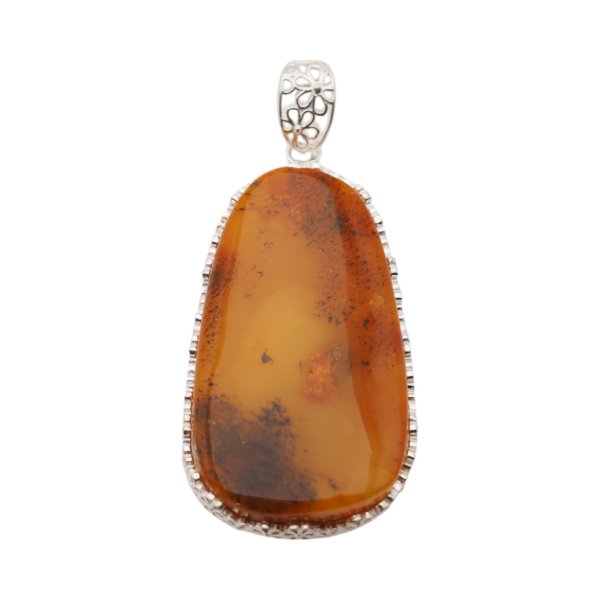 Mleczny Bursztyn i srebro - zawieszka