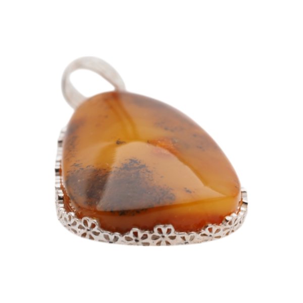 Mleczny Bursztyn i srebro - zawieszka