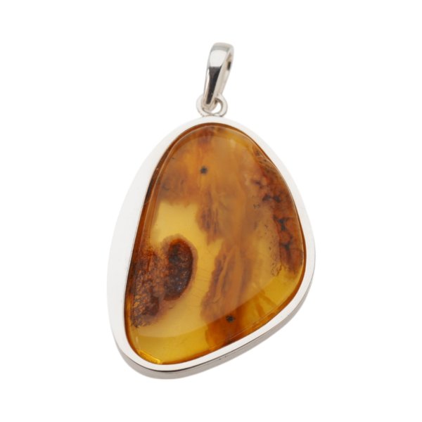 Bursztyn i srebro - zawieszka