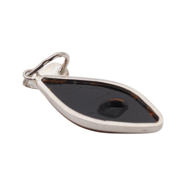 Koniakowy Bursztyn i srebro - zawieszka markiza