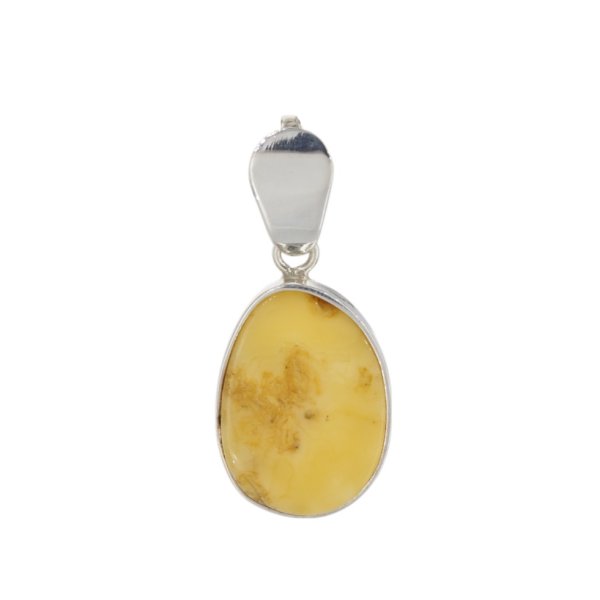 Mleczny Bursztyn i srebro - zawieszka