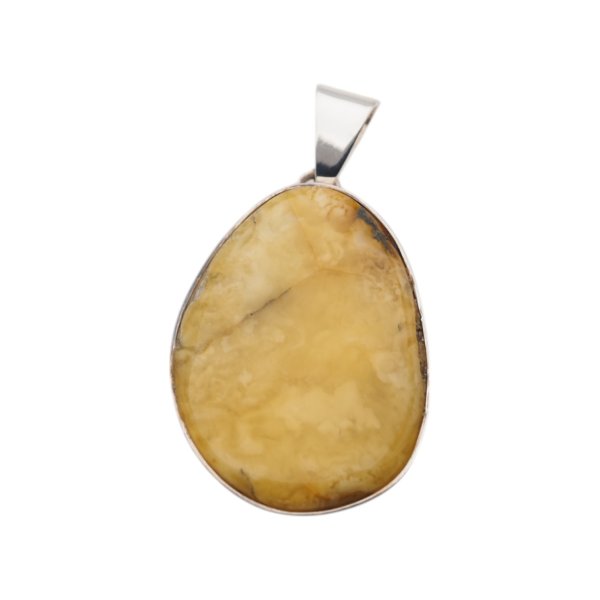 Mleczny Bursztyn i srebro - zawieszka