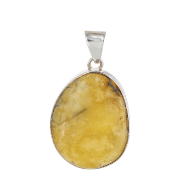 Mleczny Bursztyn i srebro - zawieszka