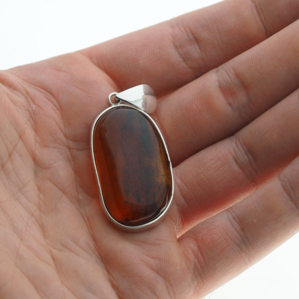 Koniakowy Bursztyn i srebro - zawieszka