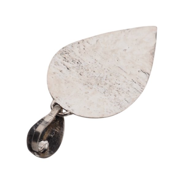 Mleczny Bursztyn i młotkowane srebro oksydowane - zawieszka