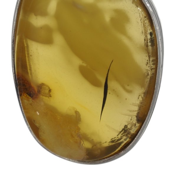 Przezroczysto-mleczny Bursztyn i srebro - zawieszka