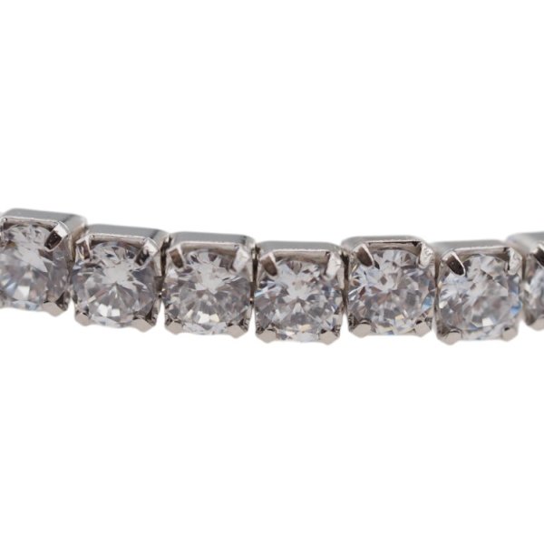 Cyrkonie w srebrze - bransoletka sprężynująca