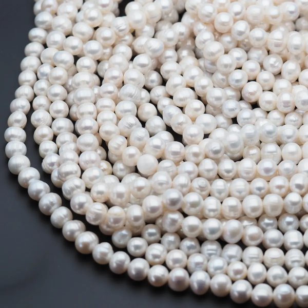 Perły Naturalne Hodowane białe 7-8 mm nr 345 (sznur)