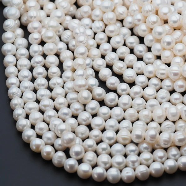 Perły Naturalne Hodowane białe 9-10 mm  nr 347(sznur)
