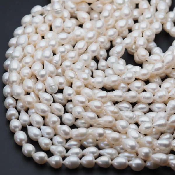 Perły naturalne hodowane białe 8-9 mm nr 354 (sznur)