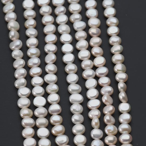 Perły Naturalne Hodowane białe 6,5 mm nr 339 (sznur)