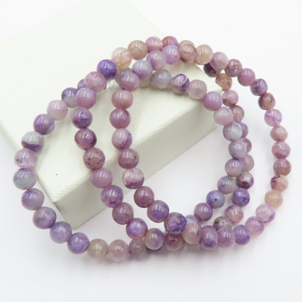 Czaroit kulki 6mm (sznur 19 cm / bransoletka)