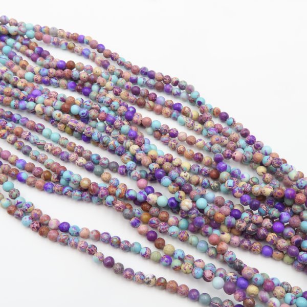 Jaspis cesarski fioletowy kulki 4, 6, 8 lub 10 mm (sznur)