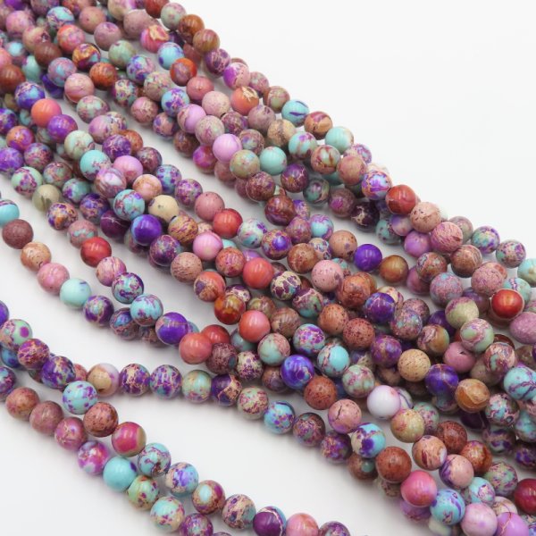 Jaspis cesarski fioletowy kulki 4, 6, 8 lub 10 mm (sznur)