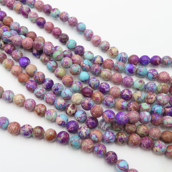 Jaspis cesarski fioletowy kulki 4, 6, 8 lub 10 mm (sznur)