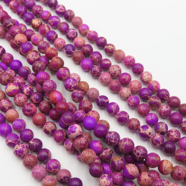 Jaspis cesarski fioletowy kulki 4, 6, 8 lub 10 mm (sznur)