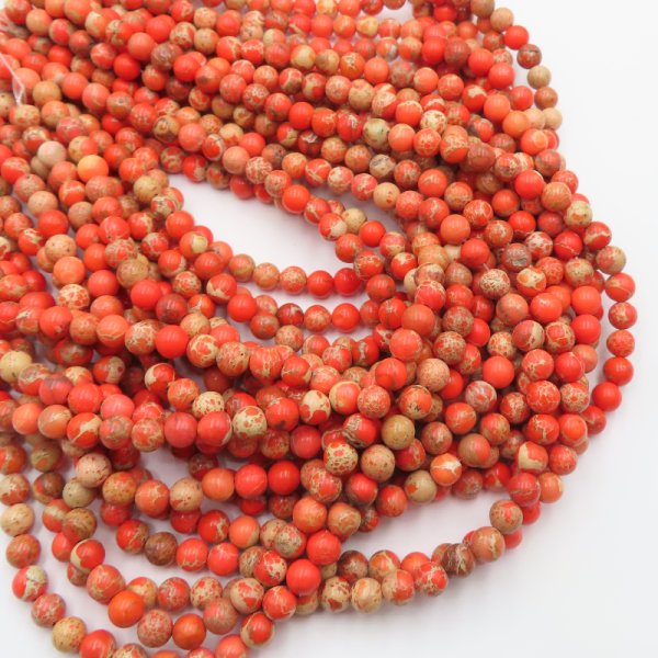 Jaspis Cesarski pomarańczowy kulka 6 mm (sznur)