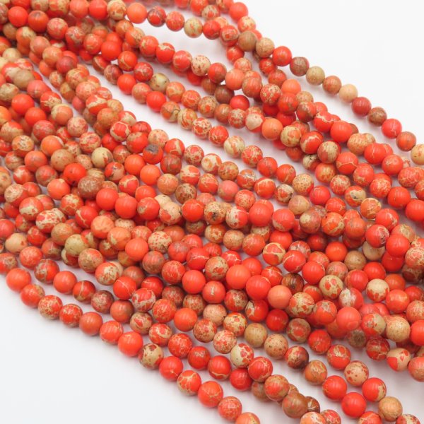 Jaspis Cesarski pomarańczowy kulka 6 mm (sznur)