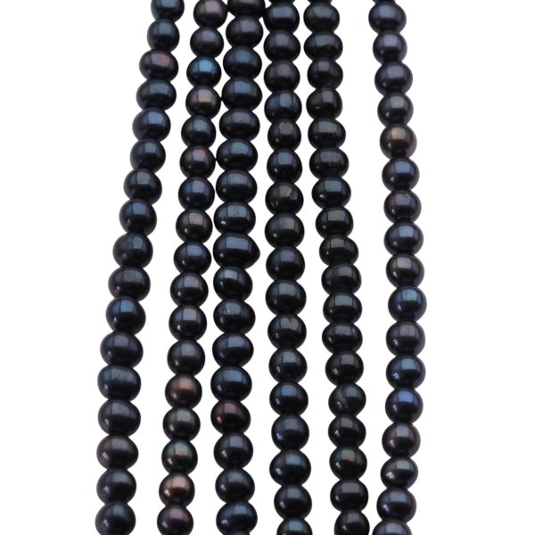 Perły Naturalne Hodowane czarne 7-8 mm nr 367 (sznur)
