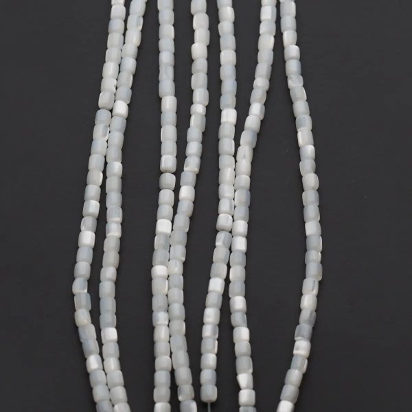 Muszla biała - polerowane walce 3,5 mm (sznur)