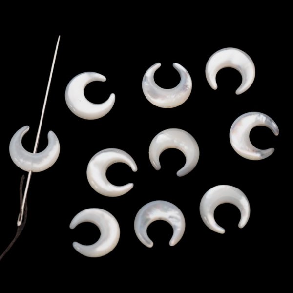 Muszla biała - polerowany księżyc 10 mm (sztuka)