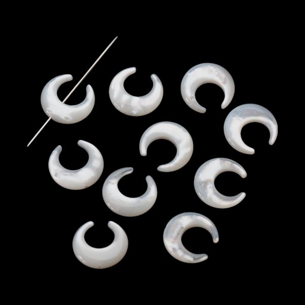 Muszla biała - polerowany księżyc 13 mm (sztuka)