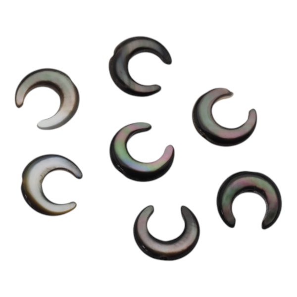 Muszla czarna - polerowany księżyc 8 mm (sztuka)