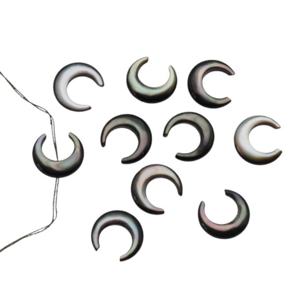 Muszla czarna - polerowany księżyc 10 mm (sztuka)