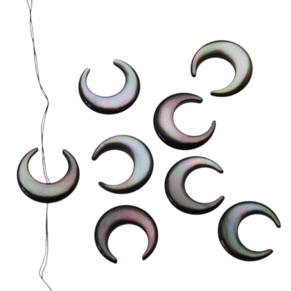 Muszla czarna - polerowany księżyc 13 mm (sztuka)