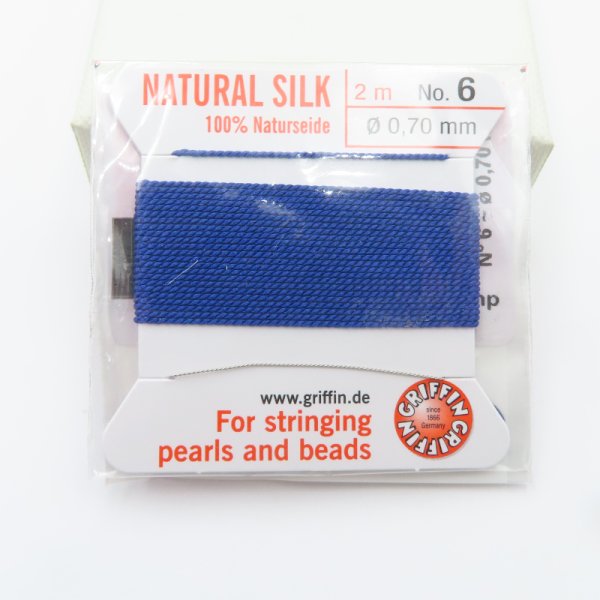 Nici Jedwabne ciemno niebieskie z igłą - 0,7 mm/2 metry