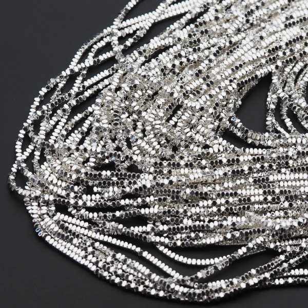 Hematyt poduszka 2x1 mm srebrny (sznur)