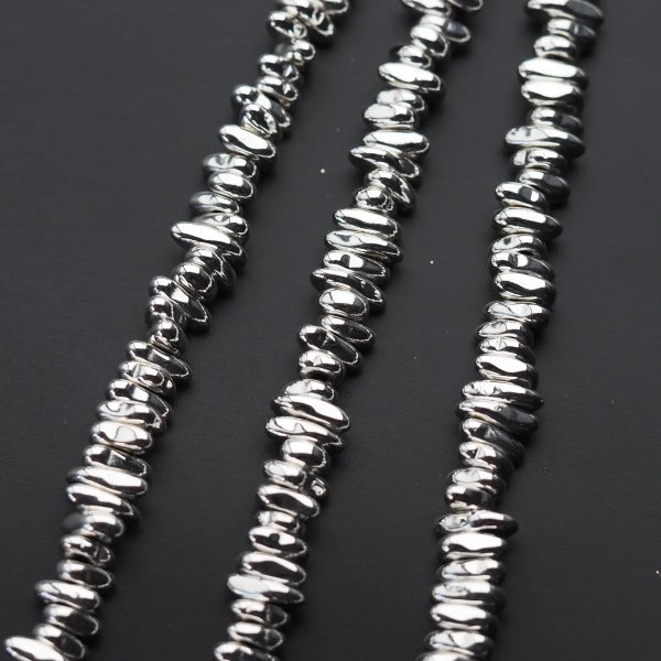 Hematyt srebrny kropla 8x2 mm (sznur)