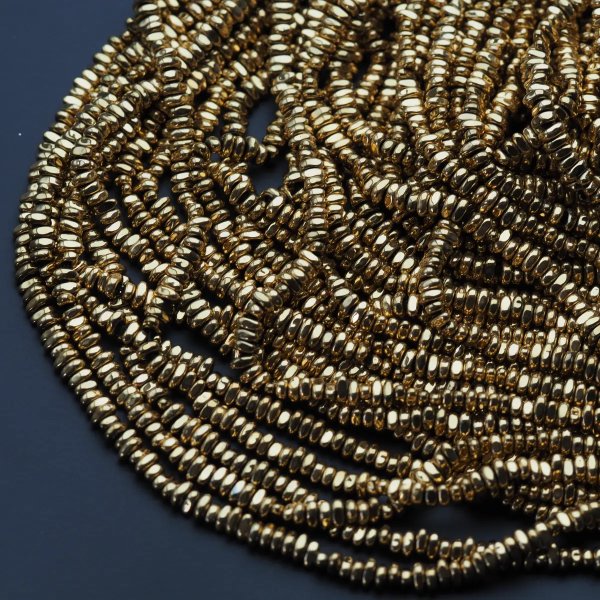 Hematyt złocony AU kropla 5x2 mm (sznur)