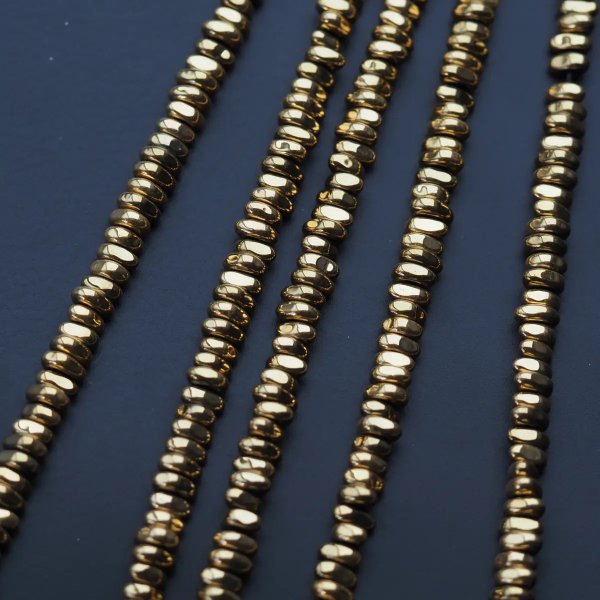 Hematyt złocony AU kropla 5x2 mm (sznur)