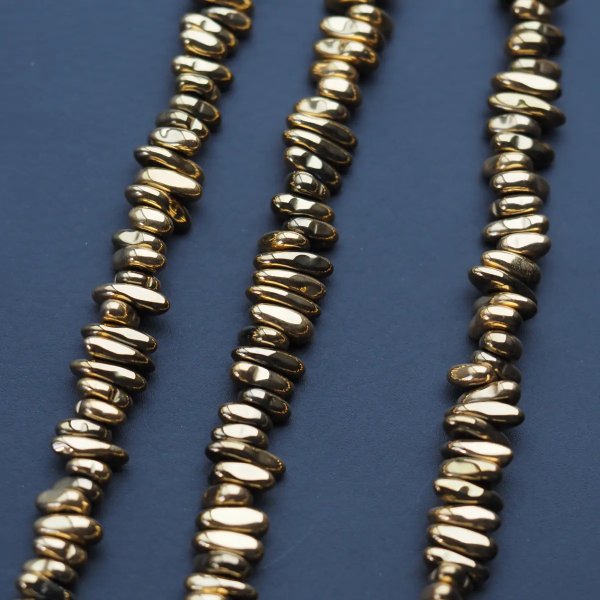 Hematyt złocony AU kropla 8x2 mm (sznur)