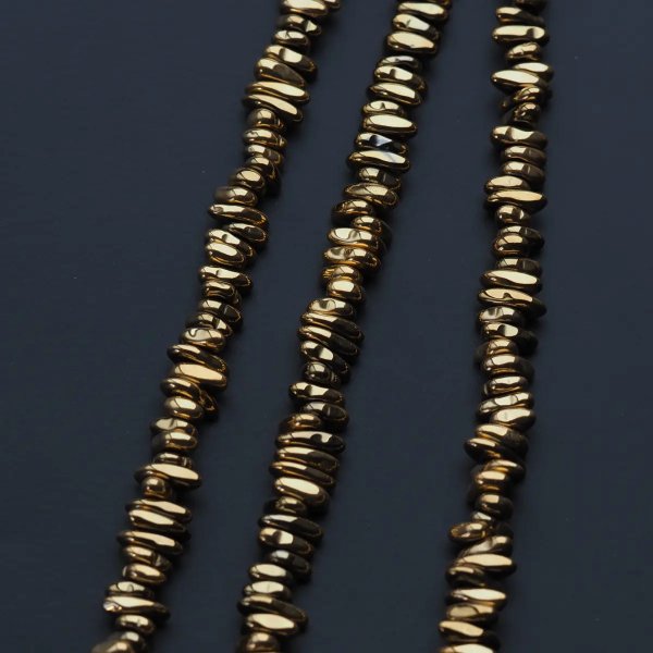 Hematyt złocony AU kropla 8x2 mm (sznur)