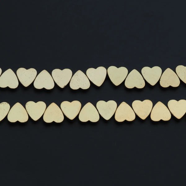 Hematyt złocony AU serce 8 mm (sznur)