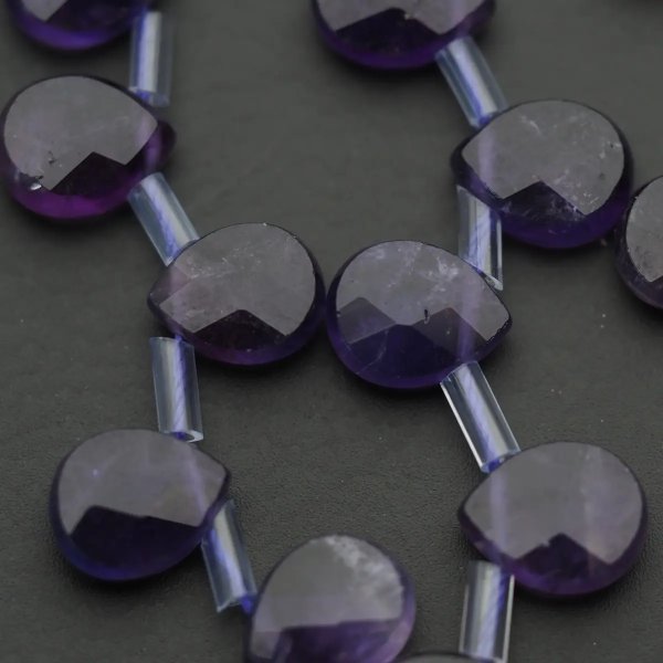Ametyst fasetowane łzy briolette  8x10 mm (sznur)