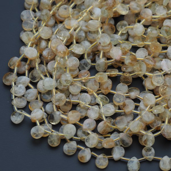 Cytryn fasetowane łzy briolette  8x12 mm (sznur)