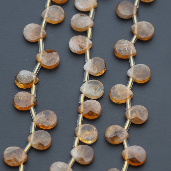 Cytryn fasetowane łzy briolette  8x10 mm (sznur)