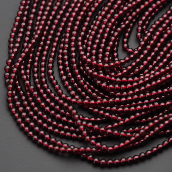 Granat kulka polerowana 3,5 mm (sznur)