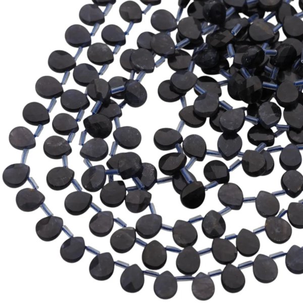 Iolit fasetowane łzy briolette  8x10 mm (sznur)