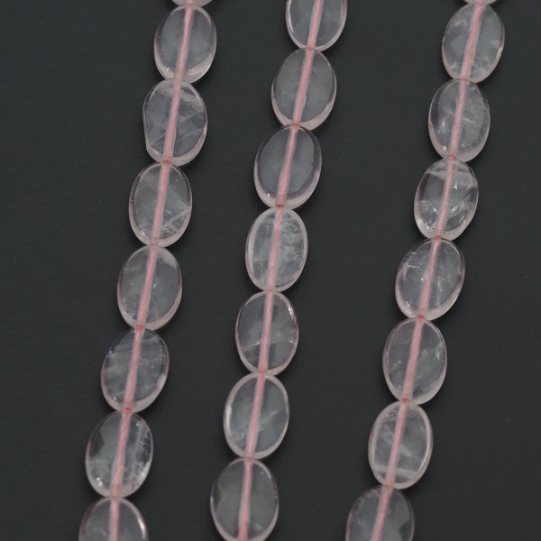 Kwarc Różowy fasetowany owal 8x12 mm (sznur)