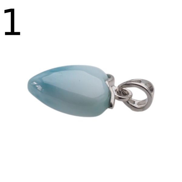 Larimar i srebro rodowane - zawieszka serce 12,5 mm