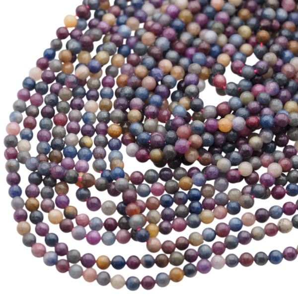 Mix kamieni Szafir, Szmaragd i Rubin - kulki 6 mm (sznur)